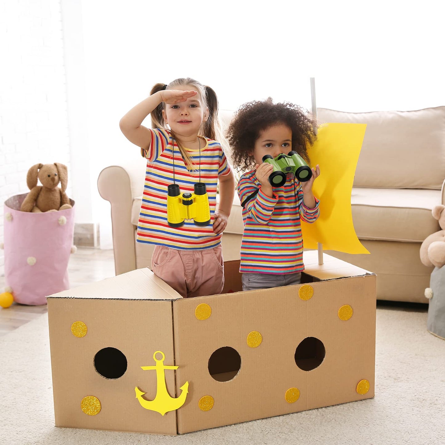 Jiuguva 50 Pack Binoculars for Boys Girls Small Compact Toy Binoculars with Neck Strap Camping Party Favors Nature Exploration T