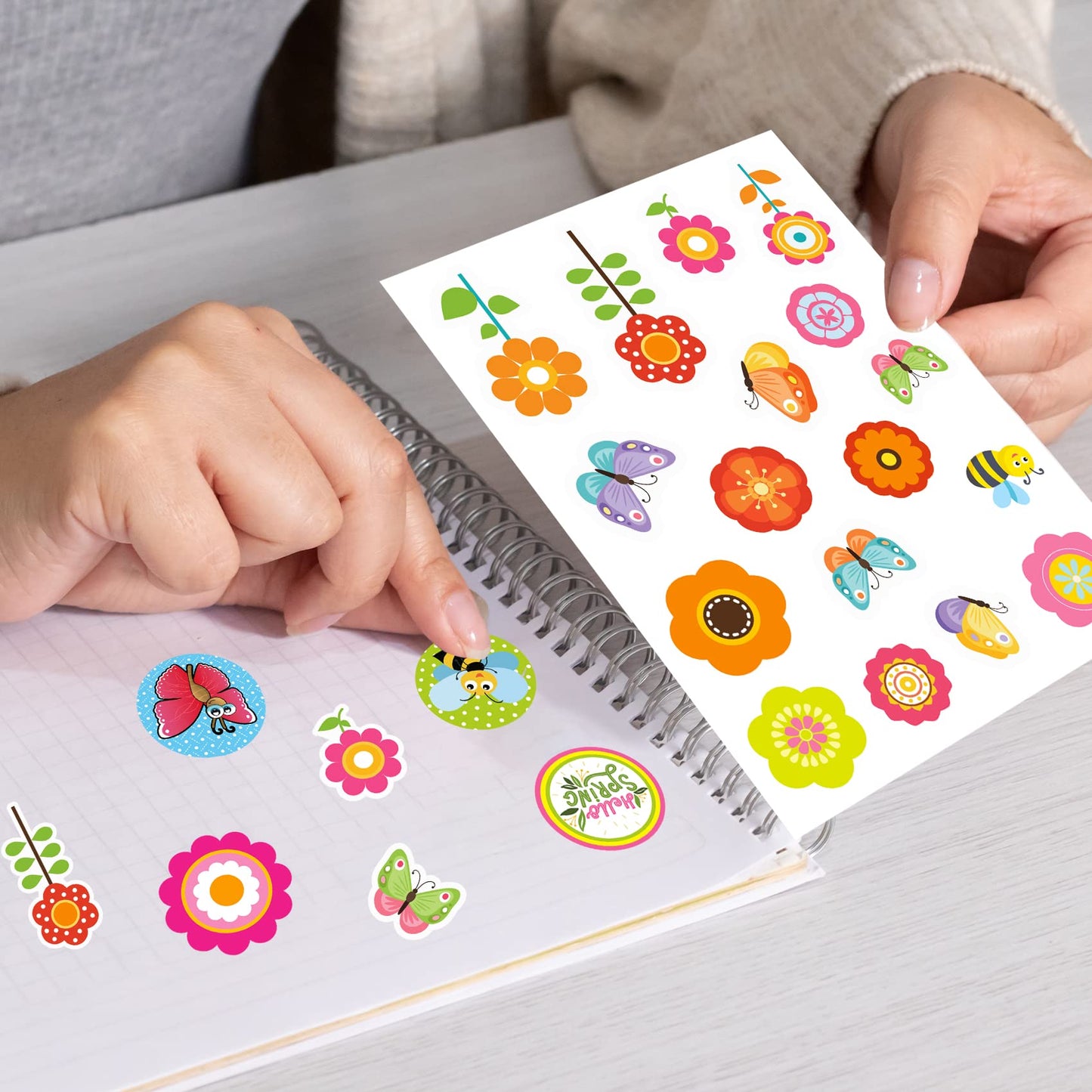 Miss Fantasy Spring Stickers Flowers Stickers 344Pcs Spring Flowers Stickers For Kids/ Crafts/Envelopes/Teachers Spring Stickers Bulk For Spring Decorations Spring Self-Adhesive Stickers For Kids Spring Theme Party School Classroom Prizes Party Supplies
