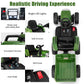 Costzon Ride On Tractor With Detachable Trailer, 12V Kids' Electric Vehicles W/3-Gear-Shift Ground Loader, Wireless Design & Usb, 7 Led Headlights, Remote Control Tractor Toy For Kids 3+ (Dark Green)