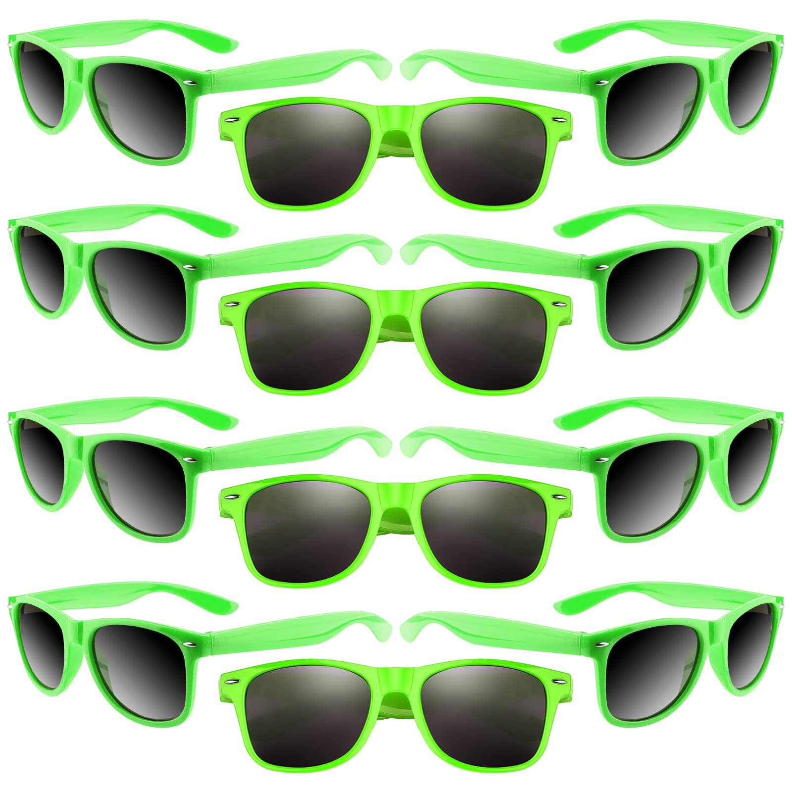 Morcheiong 12 Pack Party Sunglasses In Bulk For Birthday Summer Party Goody Bag Fillers Favors (Green)