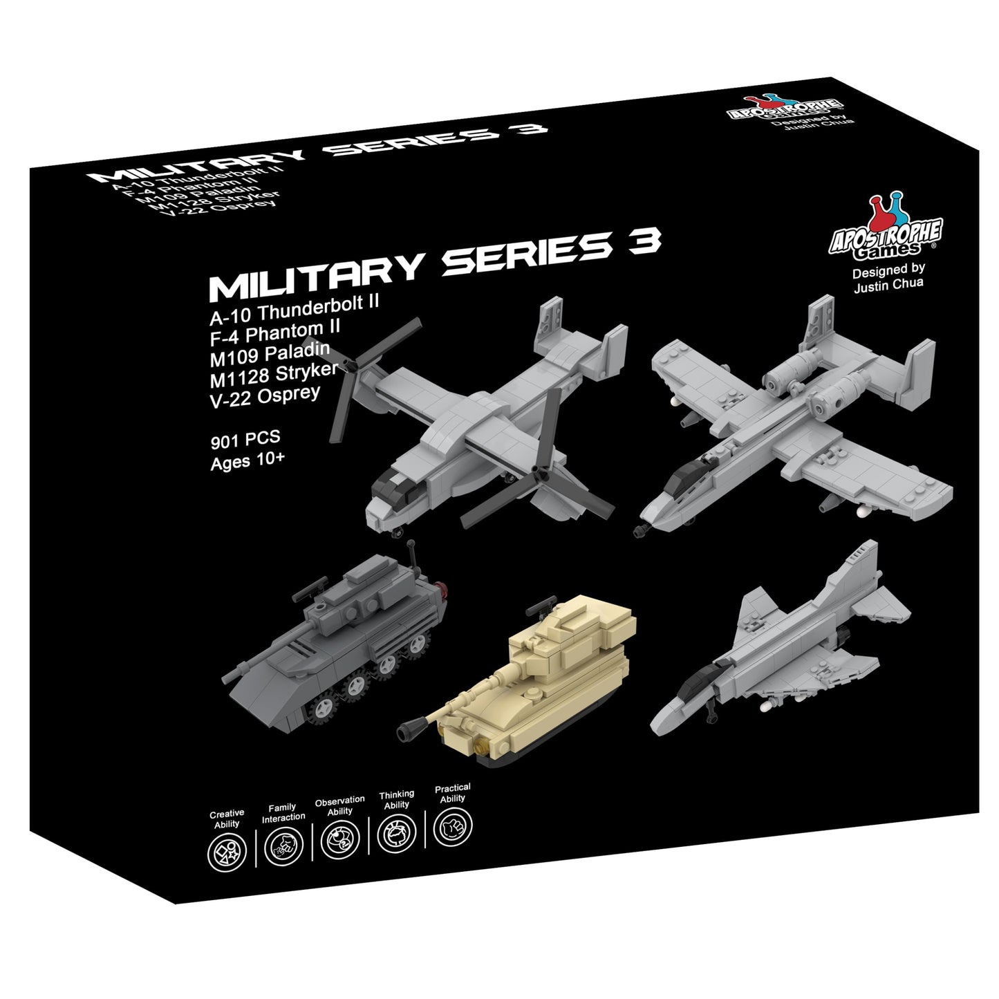 Apostrophe Games Military Building Block Set - 901 Pieces, Large, Multicolor, MiniMilitary3