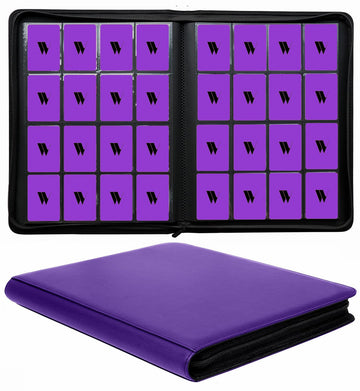 16 Pocket Card Binder  1000+ enhanced Zip Trading Card Binder  Double Sided Pocket Card Binder Album  Ringless Card Folder for MTG  TCG  Sports Card (Purple  16Pockets)