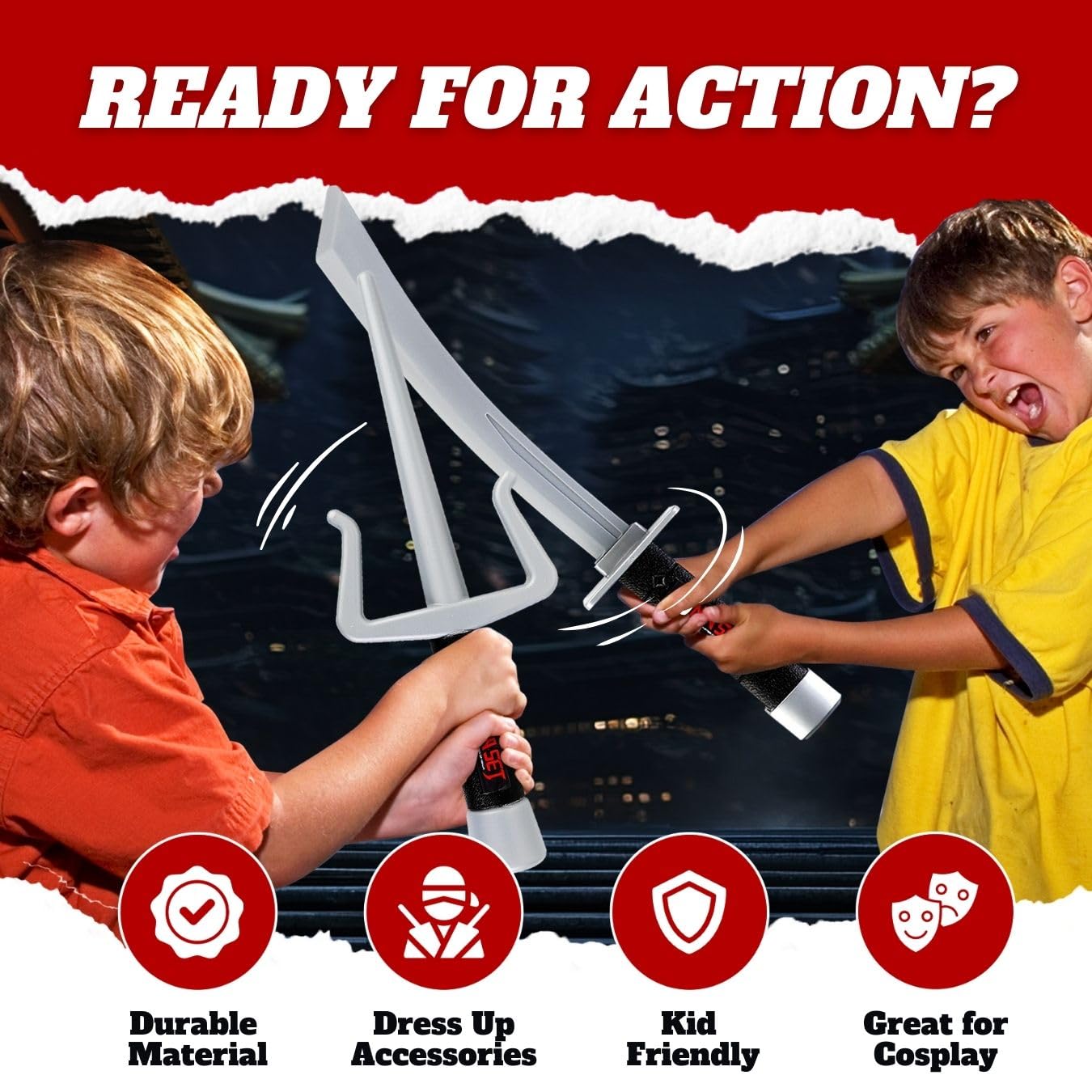 Liberty Imports Ninja Warrior Toy  Role Playset - Kids Pretend Play Dress Up Costume Accessories Set for Children Pretend Play Battles (Set 1)