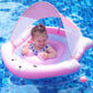 Relaxing Baby - Pool Float With Adjustable Seat Pocket,Baby Swimming Float With Canopy Of Upf 50+ Uv Protection, Super Safety Bear-Shaped Baby Floats For 6-36 Months,Pink Bear