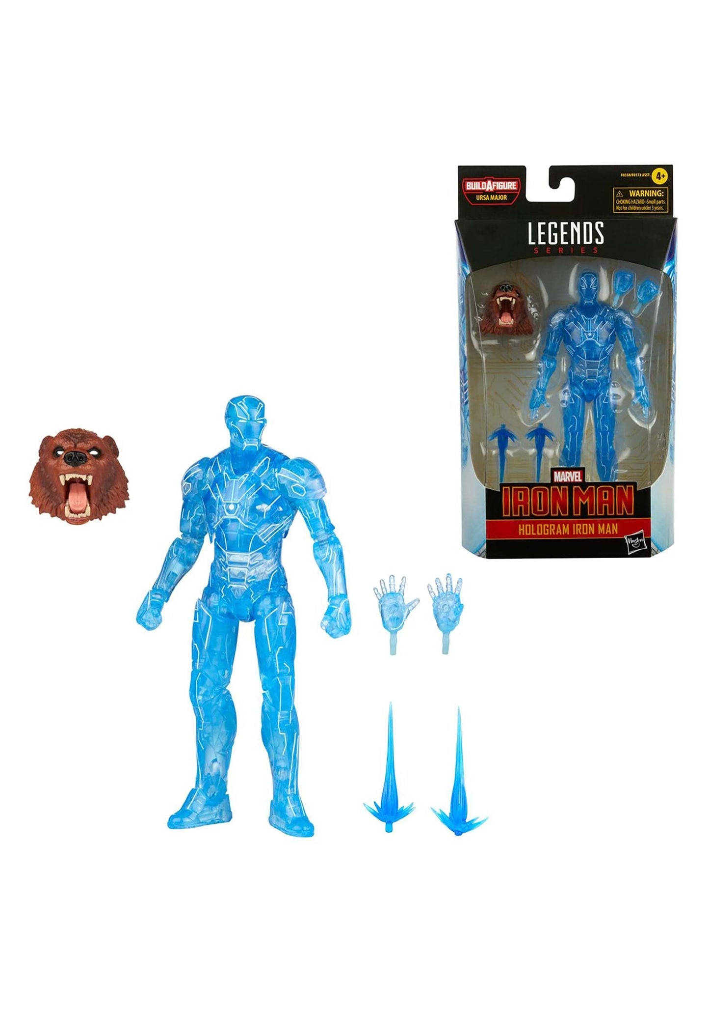 Marvel Hasbro Legends Series 6-inch Hologram Iron Man Action Figure Toy  enhanced Design and Articulation Includes 2 Accessories and 1 Build-A-Figure Part