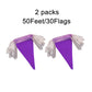 LyButty Purple Pennant Banners - 100 Feet Hanging Triangle Flags, 60 PCS Party Decorations for Birthdays & Carnivals