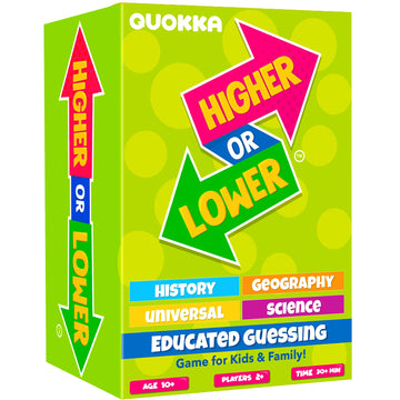 Quokka Board Game For Kids - Family Card Game For Kids And Adults - 4 Set Higher Or Lower | Guess Fun Questions | Easy To Learn | 2 + Players - Challenge Game For Family Night