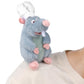 KRK Rat Plush Toy - 6 Inch Shoulder Riding Magnet - Black Cotton - Model KRK0059