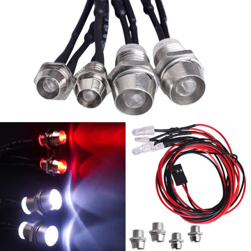GoHobby RC Car Lights 4LEDs Headlights Taillight Kit Compatible with Traxxas HSP Tamiya Redcat RC4WD Axial SCX10 RC Car Truck Cr