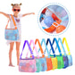 UTTPLL Mesh Beach Bag Adjustable Kids Quick Dry Colorful Net Tote for Seashell Collecting Beach Totes Swimming Accessories for T