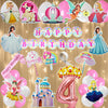 Fi  Flick In 50 Pcs Happy 4Th Birthday Decoration Kit For Girls Car Castle Cutouts Princess Sash Led Light Princess Birthday De