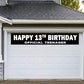 Large Happy 13Th Birthday Banner, Official Teenager Banner, 13 Years Birthday Sign Banner Black And White, 13Th Birthday Party S