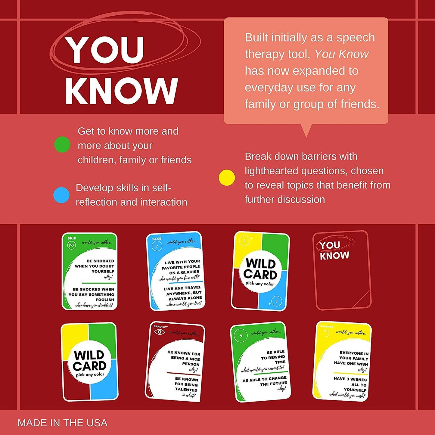 Therapy U You Know Social Skills Game - Cardstock, Multicolor, Fun Therapy Game for Communication and Relationship Building