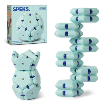 Speks Geode Pentagons Magnetic Fidget Toy For Adults & Teens 14+ | Sensory Gadget For Stress Relief, Office Desk Toy Present, Christmas Gift, Holiday Stocking Stuffer | Mile High, 12-Piece Set