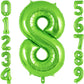Green Number 8 Balloon 40 Inch, Big Large Foil Helium Number Balloons, Jumbo Giant Mylar Number 8 Balloons For 8 Year Old Birthd