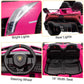 Winado 12V Electric Vehicle Lamborghini Veneno for Kids - Large Pink, Battery Powered, Hydraulic Doors, 3 Speeds, LED Headlights, Model LBJN-200