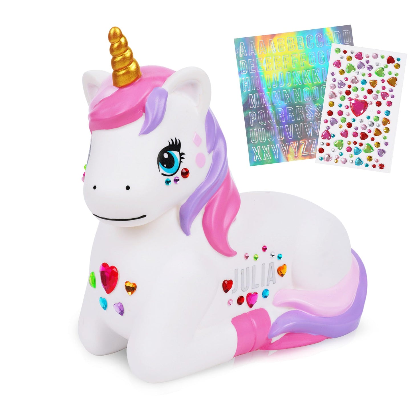Snuggle Box Unicorn Piggy Bank For Girls | Kids Piggy Bank For Girls - Durable Plastic Girls Piggy Bank Girls Can Play With Incl