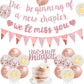Farewell Party Decorations The Beginning of A New Chapter Going Away We Will Miss You Theme Balloons Banner, Rose Gold Retiremen