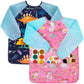 Bassion 2 Pack Smocks For Kids, Toddler Art Smock Artist Painting Aprons Waterproof Long Sleeve With 3 Pockets For Age 2-6 Years