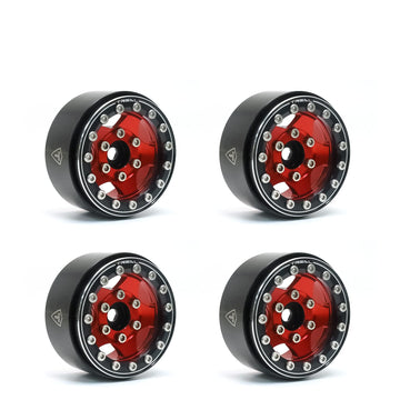 Treal 1.55'' Beadlock Wheels (4P) Aluminum CNC Machined 5-Star Wheels for 1/18 UTB18 and 1/10 RC Crawler Car Axial AX90069 D90 T