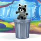 3D Printed Racoon With Trash Can, Articulated Racoon Fidget Toy For Adhd Autism, Gray, Black And White Trashcan Raccoon, Trash P