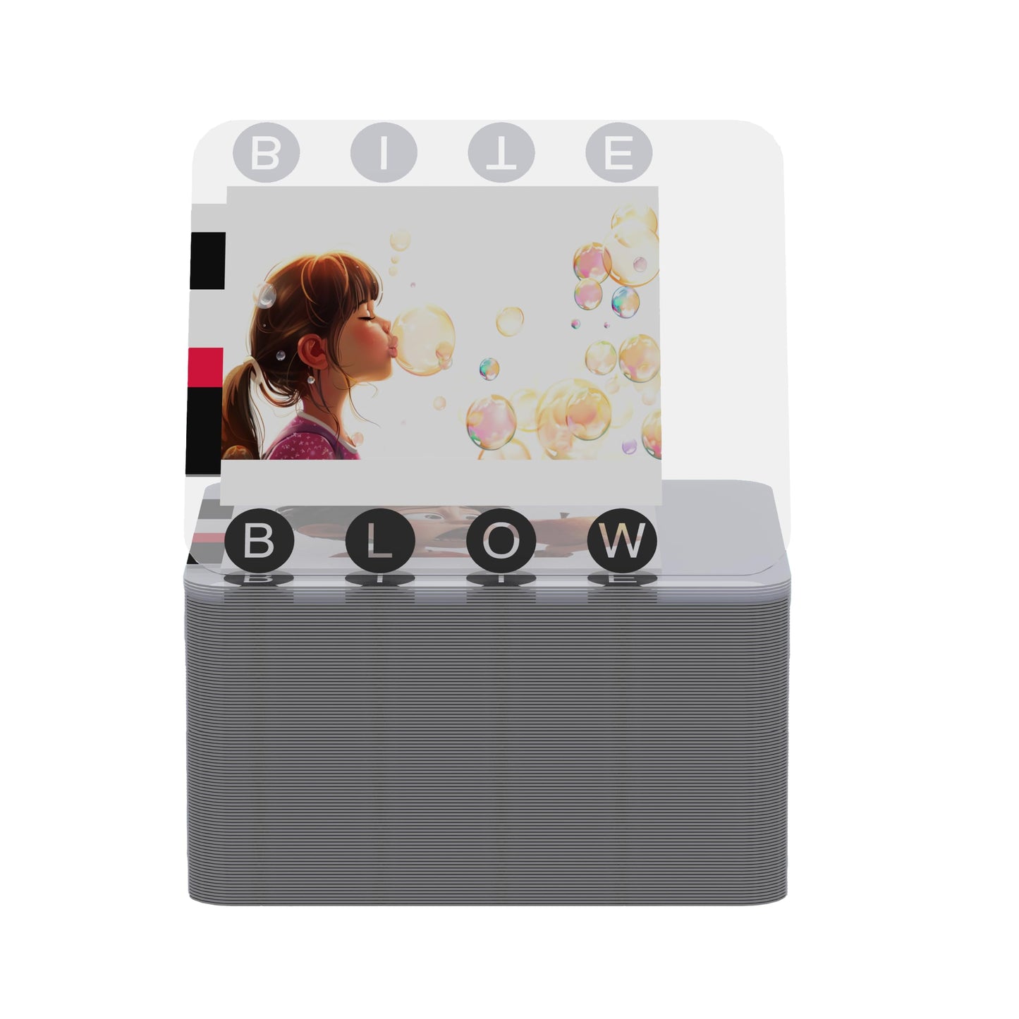 COOVA Talking Flash Card Reader for Kids Ages 3-6 - Interactive Learning Toy with Sound, Lights, and Silicone Bubble Buttons - E