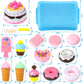 LOVESTOWN Pretend Desserts Food Toy, 15 PCS Play Food Desserts Set for Kids Kitchen, Play Dounts for Toddlers,Toy Food Ice Cream