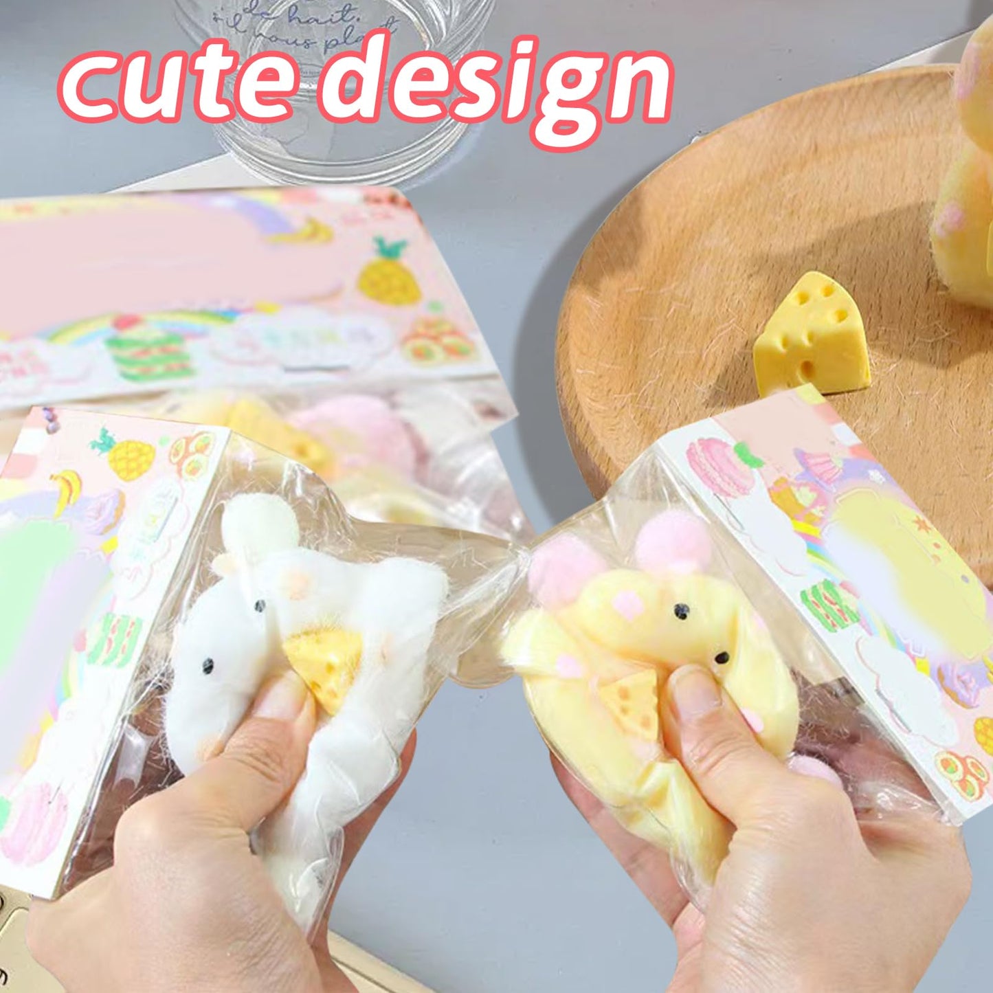 2pcs Squishy Hamster  Soft Hamster Stress Relief Toys  Fidget Squezze Toys Hamster for Kids & mature-themed Squishies Squeeze Toys for Children Christmas Party Favor Gift