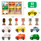 Woodenedu Wooden Train Car Sets For Toddlers, Train Toy Magnetic Sets Fits Brio, Thomas, Melissa And Doug, Kids For Boys Girls 3