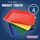 Constructive Playthings Messy Trays Set of 4, Premium Plastic, Multi-Color, Ideal for Arts & Crafts, Model EDX-770