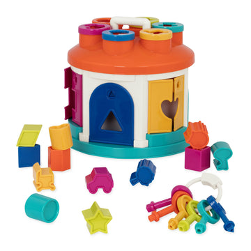 Battat Shape & Color Sorting Toy - Developmental Pattern Matching Game for Kids 2 Years+ - Color-Coded Keys - Multi Color, Medium Size