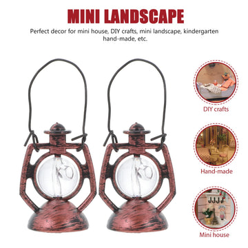 Toddmomy Mini Dollhouse Lantern 6Pcs Mini Kerosene Lamp Miniature Lantern Micro Landscape Ornament Mini Lantern For Dollhouse Ac