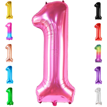 Katchon, Hot Pink 1 Balloon For First Birthday - 40 Inch | Hot Pink One Balloon For First Birthday | Number 1 Balloons For 1St Birthday Decorations | 1St Birthday Balloon, Hot Pink Party Decorations