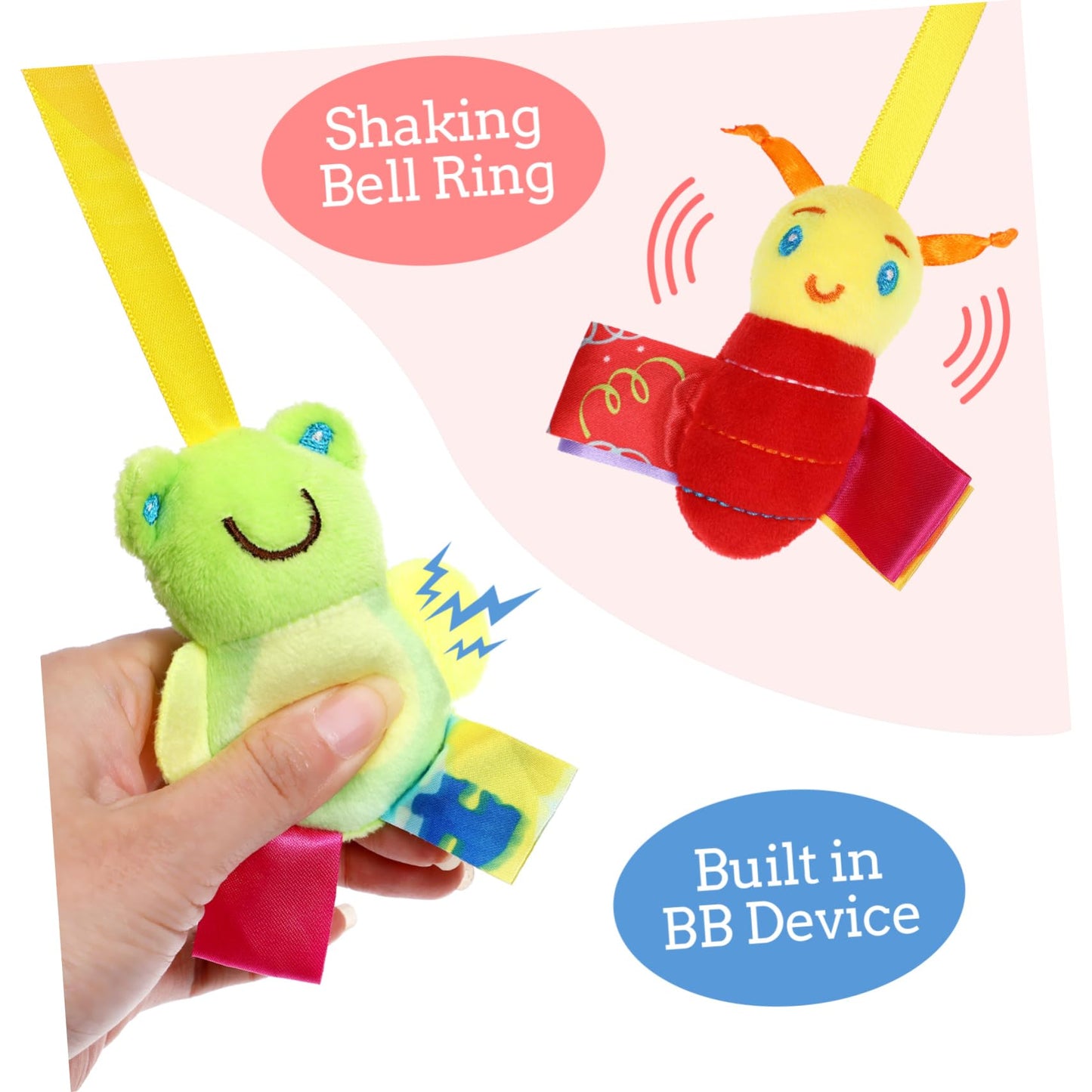 ifundom Car Seat Toys, Toys for Car Seat Crib Mobile Bed Around Rattle Bell Cartoon Insect Stroller Hanging Stuffed Wrap Spiral