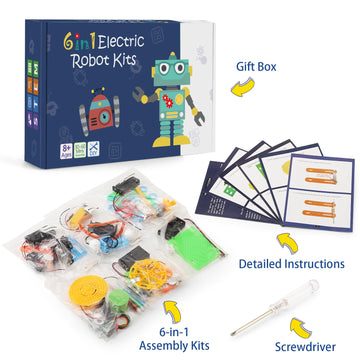 Stem Robotics Kits For Kids Science Kits Ages 5-7 6-8 8-10 8-12, Build A Engineering Robot Building Toys Science Experiments Projects, Stem Toys Activities For Boys Girls Age 8-12