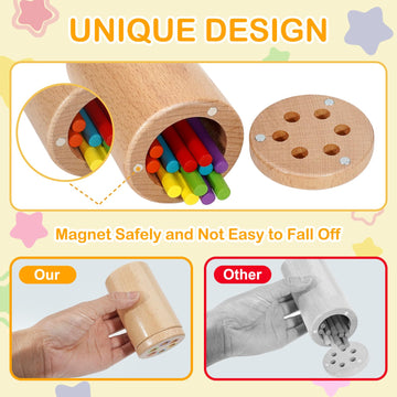 Montessori Toys For 1-3 Year Old, Travel Toys For Toddlers Wooden Color Sorting Toys For 18+ Month Old Boys Girls Learning Gifts