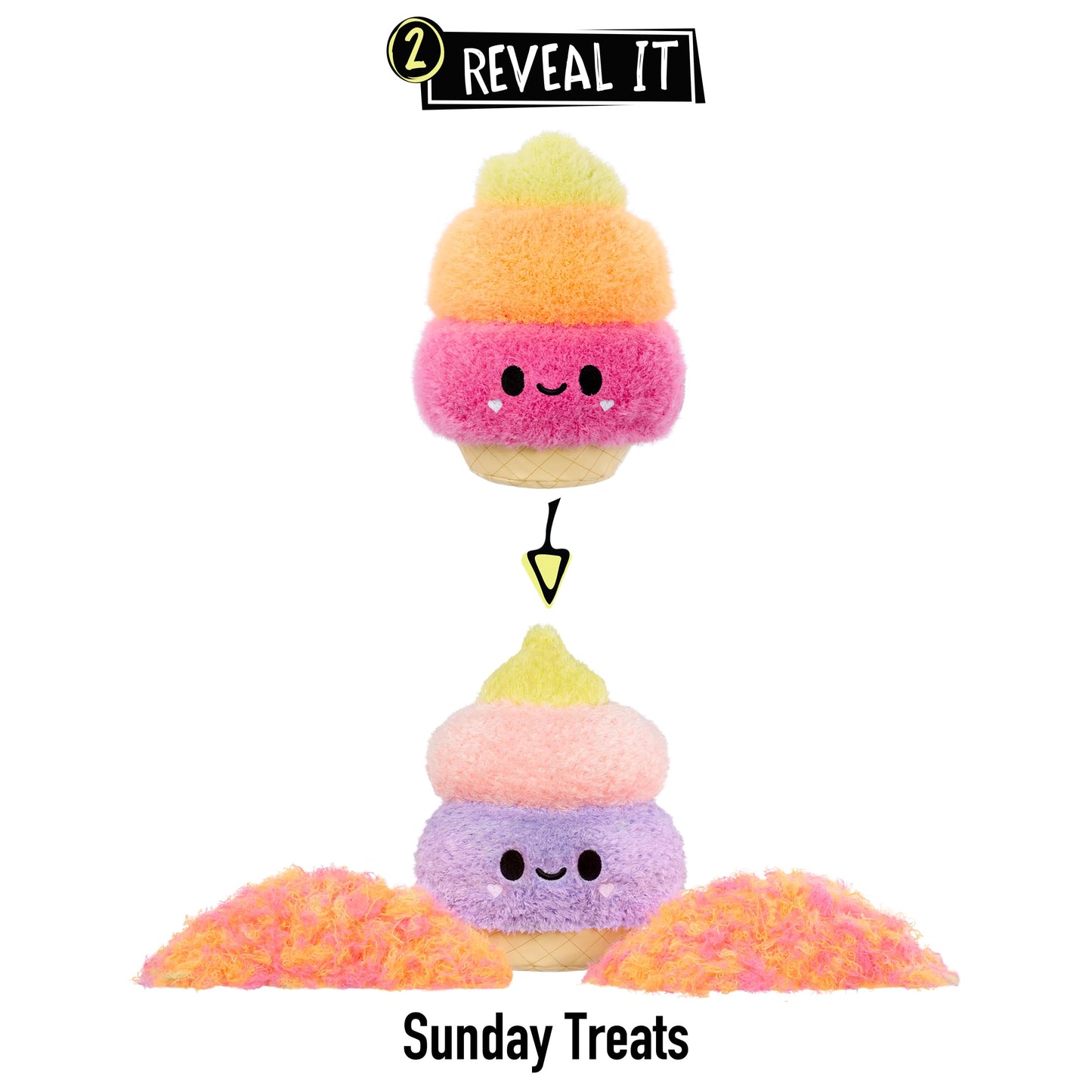 Fluffie Stuffiez Ice Cream Large Collectible Feature Plush 11'' - Surprise Reveal Unboxing With Huggable Asmr Fidget Diy Fur Pul