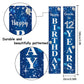 Happy 12Th Birthday Yard Sign Door Banner - Cheers To 12 Years Birthday Party Decorations Supplies For Men Women - Blue