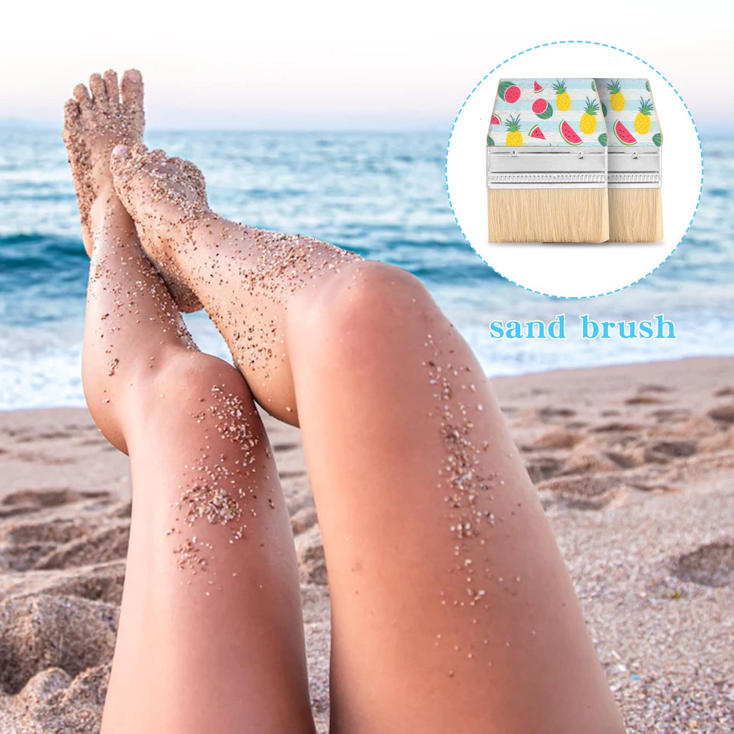 WANGDEFA Sand Beach Cleaning Brush - Wood 1, Ideal for Volleyball, Sandboxes, and Water Activities, Removes Sand Effortlessly