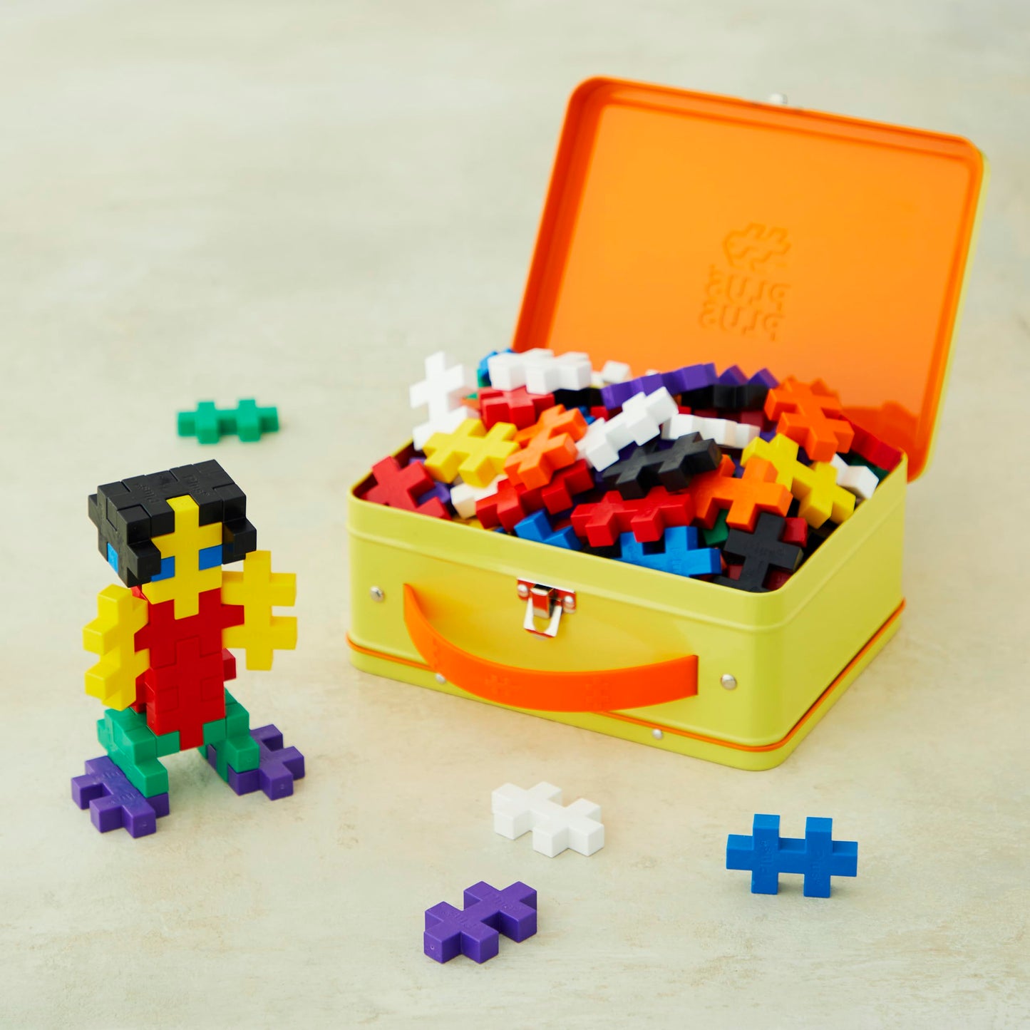 PLUS PLUS Building Set - Open-Ended STEM Toy with 70 Interlocking Pieces, Plastic, Basic Color, Model 03274