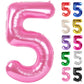 Pink Number 5 Balloon 40 Inch, 5 Balloon Number, 5Th Birthday Decorations, Pink Party Supplies For Boys Girls