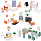 Pairpear Wooden Dollhouse Furniture Set,56 Pieces Doll Furnitures With 5 Room Kits Play Fingers,Doll House Miniature Furniture Pretend Play Toys Gift For Toddler Boys And Girls 3Y+