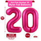 LHOAVWE Hot Pink Number Balloons - 40 Inch Aluminum 20th Birthday Party Supplies