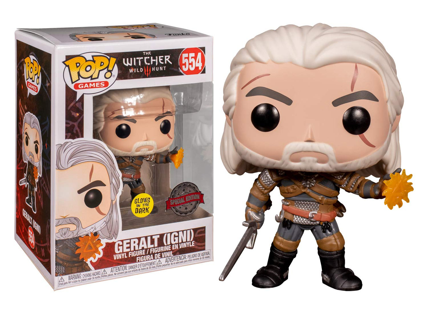 Funko Pop! Games: The Witcher 3: Wild Hunt - Geralt Glow In The Dark Gamestop Exclusive Vinyl Figurine