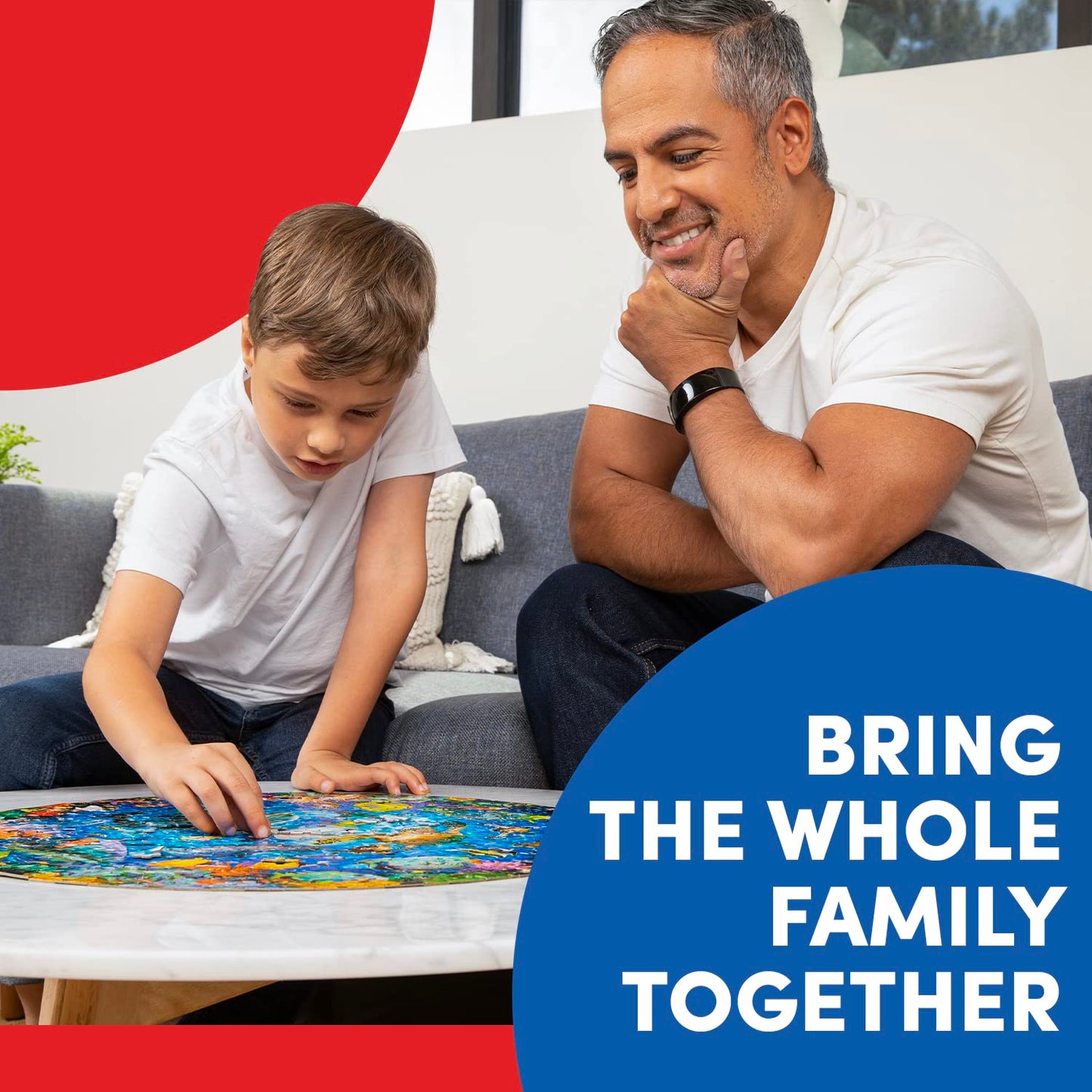 A Broader View Wild Animals Round Table Puzzle - 500 Pieces, Jigsaw Puzzles For Adults & Kids, Suitable For Groups Of 2 Or More,