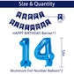 Naninuneno 14Th Blue Birthday Party Decorations For Boy Girl Men Women, Happy 14 Birthday Balloons Supplies With Happy Birthday