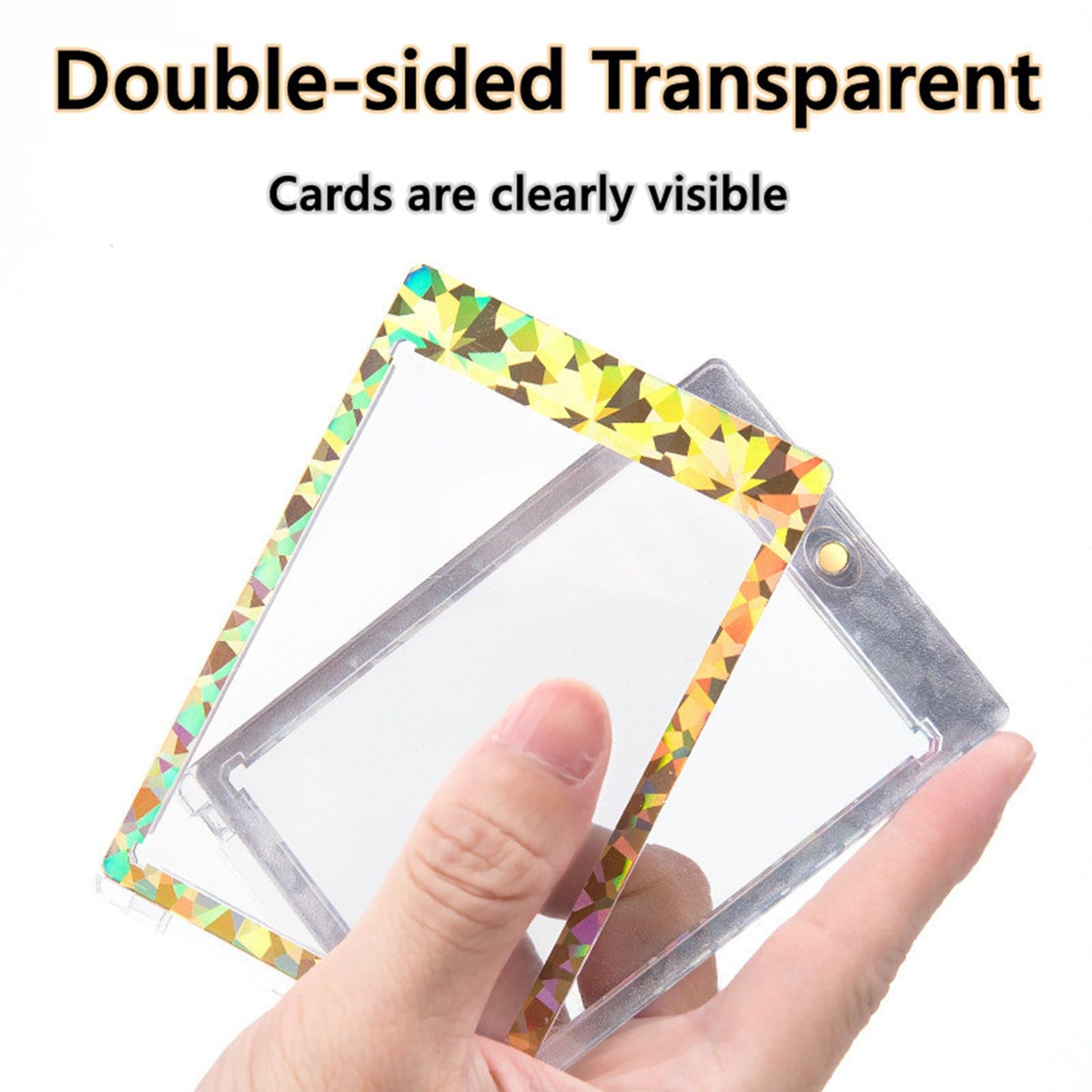 5 PCS Magnetic Card Holder  35pt One Touch Laser Bronzing Card Holder  U-V Protectors Hard Plastic for Trading Cards  Magnet Case  Sports  Football  Baseball Cards Holder-Glass Green