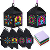 VIHOSE 16 Sets Diwali Tissue Paper Crafts DIY Festival of Lights Lanterns Kits Bulk Deepawali Arts and Crafts for Diwali Party D