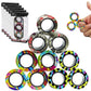 12Pcs Magnetic Rings Fidget Toys Spinner Set Easter Basket Stuffers,Finger Magnet Rings Endless Hours Of Fun Adhd Stress Relief Fidget Spinner For Relieve Anxiety Birthday For Adults Teens Kids