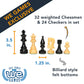 We Games Russian Style Chess & Checkers Game Set Weighted Chessmen & Wood Board - 15 In.